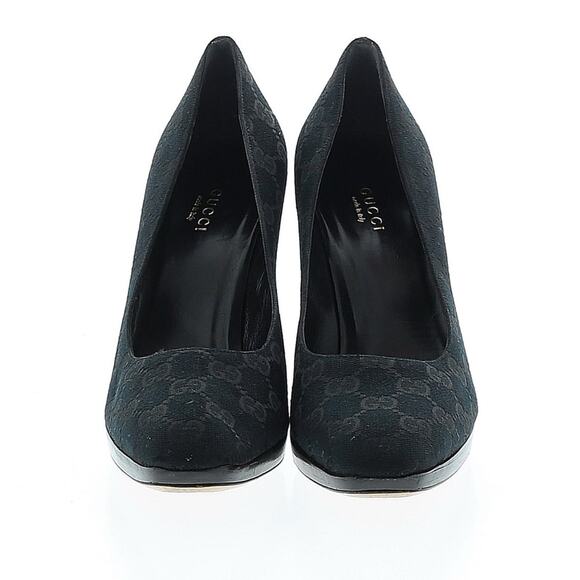 Gucci GG Monogram Canvas Black Platform Heels Classic Design EU 39C Box/Dust Bag - Picture 1 of 9